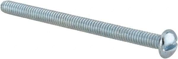 Value Collection - #8-32 UNC, 2-1/4" Length Under Head Slotted Drive Machine Screw - Round Head, Alloy Steel, Zinc-Plated Finish, Without Washer - Industrial Tool & Supply