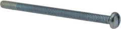 Value Collection - #8-32 UNC, 2-1/2" Length Under Head Slotted Drive Machine Screw - Round Head, Alloy Steel, Zinc-Plated Finish, Without Washer - Industrial Tool & Supply
