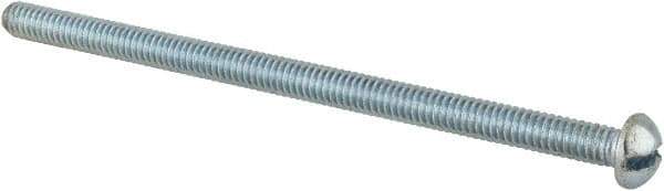 Value Collection - #8-32 UNC, 3" Length Under Head Slotted Drive Machine Screw - Round Head, Alloy Steel, Zinc-Plated Finish, Without Washer - Industrial Tool & Supply