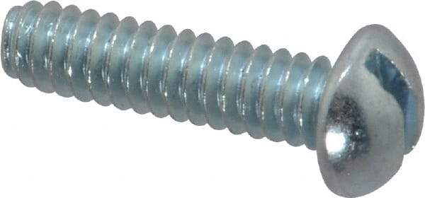 Value Collection - #10-24 UNC, 3/4" Length Under Head Slotted Drive Machine Screw - Round Head, Alloy Steel, Zinc-Plated Finish, Without Washer - Industrial Tool & Supply