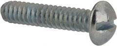 Value Collection - #10-24 UNC, 7/8" Length Under Head Slotted Drive Machine Screw - Round Head, Alloy Steel, Zinc-Plated Finish, Without Washer - Industrial Tool & Supply