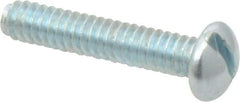 Value Collection - #10-24 UNC, 1" Length Under Head Slotted Drive Machine Screw - Round Head, Alloy Steel, Zinc-Plated Finish, Without Washer - Industrial Tool & Supply