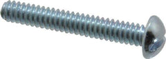 Value Collection - #10-24 UNC, 1-1/4" Length Under Head Slotted Drive Machine Screw - Round Head, Alloy Steel, Zinc-Plated Finish, Without Washer - Industrial Tool & Supply