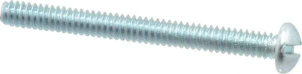 Value Collection - #10-24 UNC, 2" Length Under Head Slotted Drive Machine Screw - Round Head, Alloy Steel, Zinc-Plated Finish, Without Washer - Industrial Tool & Supply