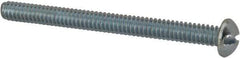 Value Collection - #10-24 UNC, 2-1/4" Length Under Head Slotted Drive Machine Screw - Round Head, Alloy Steel, Zinc-Plated Finish, Without Washer - Industrial Tool & Supply