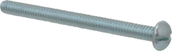 Value Collection - #10-24 UNC, 2-1/2" Length Under Head Slotted Drive Machine Screw - Round Head, Alloy Steel, Zinc-Plated Finish, Without Washer - Industrial Tool & Supply