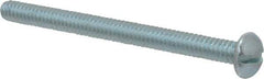 Value Collection - #10-24 UNC, 2-1/2" Length Under Head Slotted Drive Machine Screw - Round Head, Alloy Steel, Zinc-Plated Finish, Without Washer - Industrial Tool & Supply