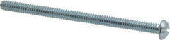Value Collection - #10-24 UNC, 3" Length Under Head Slotted Drive Machine Screw - Round Head, Alloy Steel, Zinc-Plated Finish, Without Washer - Industrial Tool & Supply