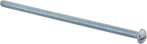 Value Collection - #10-24 UNC, 4-1/2" Length Under Head Slotted Drive Machine Screw - Round Head, Alloy Steel, Zinc-Plated Finish, Without Washer - Industrial Tool & Supply