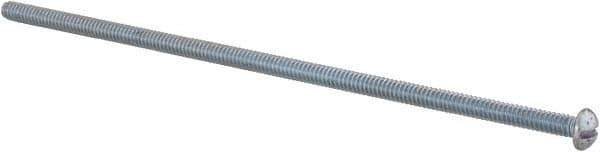 Value Collection - #10-24 UNC, 6" Length Under Head Slotted Drive Machine Screw - Round Head, Alloy Steel, Zinc-Plated Finish, Without Washer - Industrial Tool & Supply