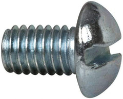 Value Collection - #10-32 UNF, 5/16" Length Under Head Slotted Drive Machine Screw - Round Head, Alloy Steel, Zinc-Plated Finish, Without Washer - Industrial Tool & Supply