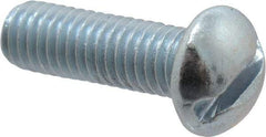 Value Collection - #10-32 UNF, 5/8" Length Under Head Slotted Drive Machine Screw - Round Head, Alloy Steel, Zinc-Plated Finish, Without Washer - Industrial Tool & Supply