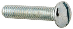 Value Collection - #10-32 UNF, 7/8" Length Under Head Slotted Drive Machine Screw - Round Head, Alloy Steel, Zinc-Plated Finish, Without Washer - Industrial Tool & Supply