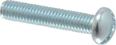 Value Collection - #10-32 UNF, 1" Length Under Head Slotted Drive Machine Screw - Round Head, Alloy Steel, Zinc-Plated Finish, Without Washer - Industrial Tool & Supply