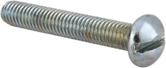 Value Collection - #10-32 UNF, 1-1/4" Length Under Head Slotted Drive Machine Screw - Round Head, Alloy Steel, Zinc-Plated Finish, Without Washer - Industrial Tool & Supply