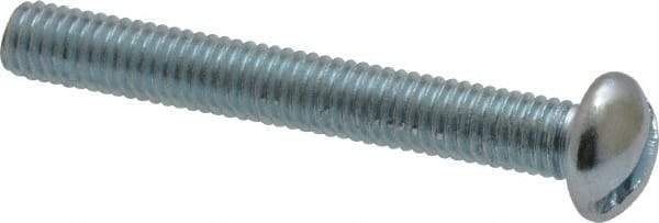 Value Collection - #10-32 UNF, 1-1/2" Length Under Head Slotted Drive Machine Screw - Round Head, Alloy Steel, Zinc-Plated Finish, Without Washer - Industrial Tool & Supply