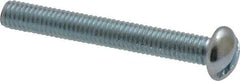 Value Collection - #10-32 UNF, 1-1/2" Length Under Head Slotted Drive Machine Screw - Round Head, Alloy Steel, Zinc-Plated Finish, Without Washer - Industrial Tool & Supply