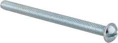 Value Collection - #10-32 UNF, 2-1/2" Length Under Head Slotted Drive Machine Screw - Round Head, Alloy Steel, Zinc-Plated Finish, Without Washer - Industrial Tool & Supply
