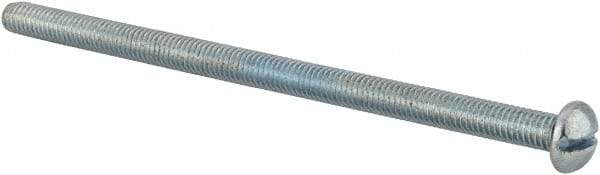 Value Collection - #10-32 UNF, 3-1/2" Length Under Head Slotted Drive Machine Screw - Round Head, Alloy Steel, Zinc-Plated Finish, Without Washer - Industrial Tool & Supply