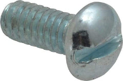 Value Collection - #12-24 UNC, 1/2" Length Under Head Slotted Drive Machine Screw - Round Head, Alloy Steel, Zinc-Plated Finish, Without Washer - Industrial Tool & Supply