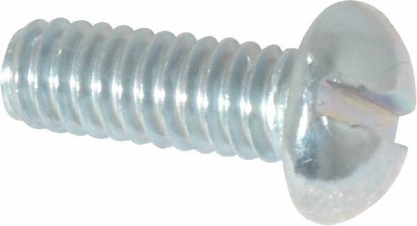 Value Collection - #12-24 UNC, 5/8" Length Under Head Slotted Drive Machine Screw - Round Head, Alloy Steel, Zinc-Plated Finish, Without Washer - Industrial Tool & Supply