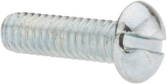 Value Collection - #12-24 UNC, 3/4" Length Under Head Slotted Drive Machine Screw - Round Head, Grade J82 Steel, Zinc-Plated Finish, Without Washer - Industrial Tool & Supply