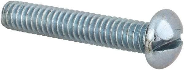 Value Collection - #12-24 UNC, 1-1/4" Length Under Head Slotted Drive Machine Screw - Round Head, Alloy Steel, Zinc-Plated Finish, Without Washer - Industrial Tool & Supply
