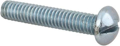 Value Collection - #12-24 UNC, 1-1/4" Length Under Head Slotted Drive Machine Screw - Round Head, Alloy Steel, Zinc-Plated Finish, Without Washer - Industrial Tool & Supply
