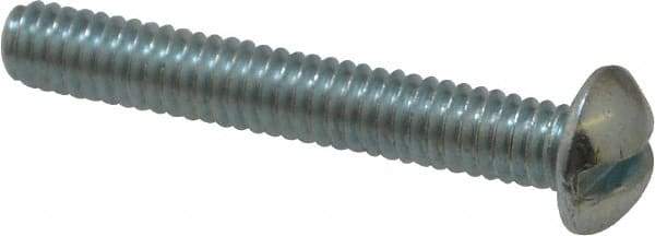 Value Collection - #12-24 UNC, 1-1/2" Length Under Head Slotted Drive Machine Screw - Round Head, Alloy Steel, Zinc-Plated Finish, Without Washer - Industrial Tool & Supply