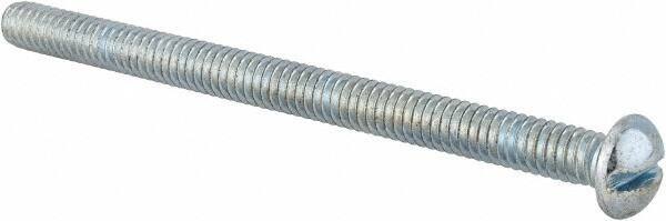 Value Collection - #12-24 UNC, 3" Length Under Head Slotted Drive Machine Screw - Round Head, Alloy Steel, Zinc-Plated Finish, Without Washer - Industrial Tool & Supply