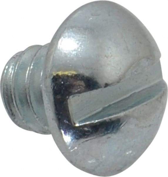Value Collection - 1/4-20 UNC, 1/4" Length Under Head Slotted Drive Machine Screw - Round Head, Alloy Steel, Zinc-Plated Finish, Without Washer - Industrial Tool & Supply