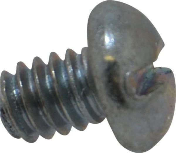 Value Collection - 1/4-20 UNC, 5/16" Length Under Head Slotted Drive Machine Screw - Round Head, Alloy Steel, Zinc-Plated Finish, Without Washer - Industrial Tool & Supply