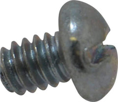 Value Collection - 1/4-20 UNC, 5/16" Length Under Head Slotted Drive Machine Screw - Round Head, Alloy Steel, Zinc-Plated Finish, Without Washer - Industrial Tool & Supply