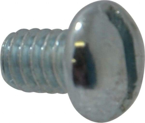 Value Collection - 1/4-20 UNC, 3/8" Length Under Head Slotted Drive Machine Screw - Round Head, Alloy Steel, Zinc-Plated Finish, Without Washer - Industrial Tool & Supply