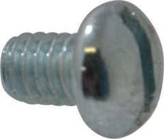Value Collection - 1/4-20 UNC, 3/8" Length Under Head Slotted Drive Machine Screw - Round Head, Alloy Steel, Zinc-Plated Finish, Without Washer - Industrial Tool & Supply
