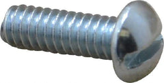Value Collection - 1/4-20 UNC, 3/4" Length Under Head Slotted Drive Machine Screw - Round Head, Alloy Steel, Zinc-Plated Finish, Without Washer - Industrial Tool & Supply