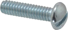 Value Collection - 1/4-20 UNC, 1" Length Under Head Slotted Drive Machine Screw - Round Head, Alloy Steel, Zinc-Plated Finish, Without Washer - Industrial Tool & Supply