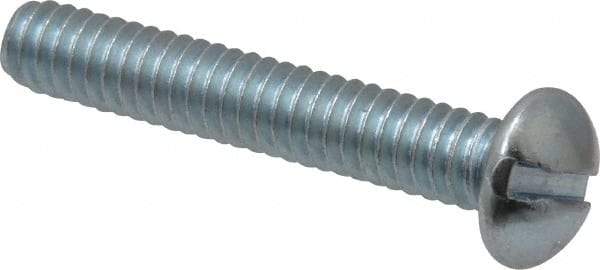 Value Collection - 1/4-20 UNC, 1-1/2" Length Under Head Slotted Drive Machine Screw - Round Head, Alloy Steel, Zinc-Plated Finish, Without Washer - Industrial Tool & Supply