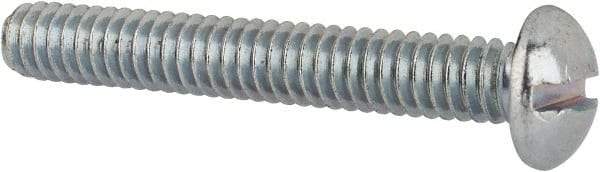 Value Collection - 1/4-20 UNC, 1-3/4" Length Under Head Slotted Drive Machine Screw - Round Head, Alloy Steel, Zinc-Plated Finish, Without Washer - Industrial Tool & Supply