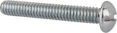 Value Collection - 1/4-20 UNC, 1-3/4" Length Under Head Slotted Drive Machine Screw - Round Head, Alloy Steel, Zinc-Plated Finish, Without Washer - Industrial Tool & Supply
