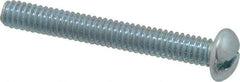 Value Collection - 1/4-20 UNC, 2" Length Under Head Slotted Drive Machine Screw - Round Head, Alloy Steel, Zinc-Plated Finish, Without Washer - Industrial Tool & Supply