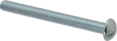 Value Collection - 1/4-20 UNC, 2-1/2" Length Under Head Slotted Drive Machine Screw - Round Head, Alloy Steel, Zinc-Plated Finish, Without Washer - Industrial Tool & Supply