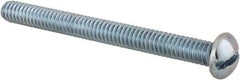 Value Collection - 1/4-20 UNC, 2-3/4" Length Under Head Slotted Drive Machine Screw - Round Head, Alloy Steel, Zinc-Plated Finish, Without Washer - Industrial Tool & Supply