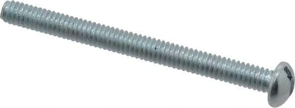 Value Collection - 1/4-20 UNC, 3" Length Under Head Slotted Drive Machine Screw - Round Head, Alloy Steel, Zinc-Plated Finish, Without Washer - Industrial Tool & Supply