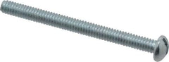 Value Collection - 1/4-20 UNC, 3" Length Under Head Slotted Drive Machine Screw - Round Head, Alloy Steel, Zinc-Plated Finish, Without Washer - Industrial Tool & Supply