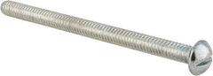 Value Collection - 1/4-20 UNC, 3-1/2" Length Under Head Slotted Drive Machine Screw - Round Head, Alloy Steel, Zinc-Plated Finish, Without Washer - Industrial Tool & Supply