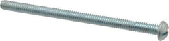 Value Collection - 1/4-20 UNC, 4" Length Under Head Slotted Drive Machine Screw - Round Head, Alloy Steel, Zinc-Plated Finish, Without Washer - Industrial Tool & Supply