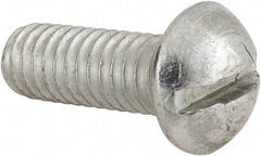 Value Collection - 5/16-18 UNC, 7/8" Length Under Head Slotted Drive Machine Screw - Round Head, Alloy Steel, Zinc-Plated Finish, Without Washer - Industrial Tool & Supply