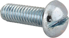 Value Collection - 5/16-18 UNC, 1" Length Under Head Slotted Drive Machine Screw - Round Head, Alloy Steel, Zinc-Plated Finish, Without Washer - Industrial Tool & Supply