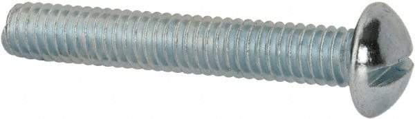Value Collection - 5/16-18 UNC, 2" Length Under Head Slotted Drive Machine Screw - Round Head, Alloy Steel, Zinc-Plated Finish, Without Washer - Industrial Tool & Supply